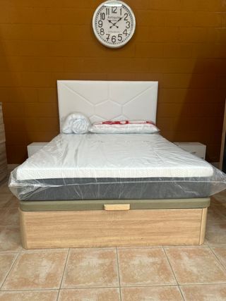 Cama canapé abatible + colchón viscoelástico