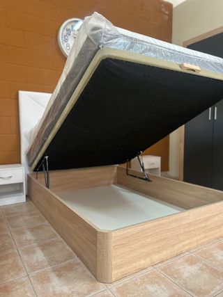 Cama canapé abatible + colchón viscoelástico