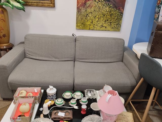 Sofá cama gris - 2 plazas