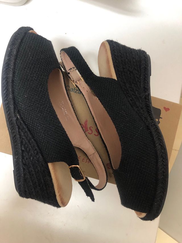 Sandalias esparto negras nº 38