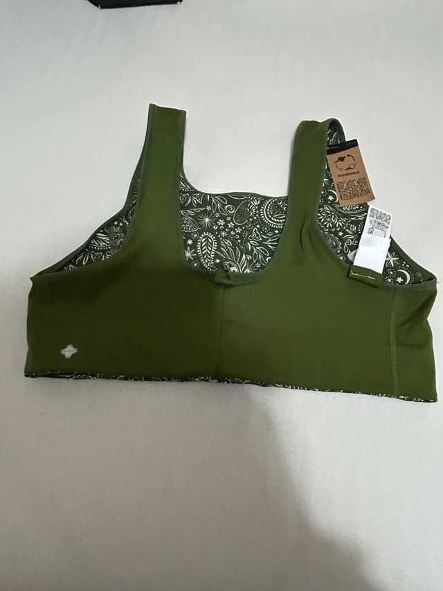 Top sportivo reversibile verde oliva