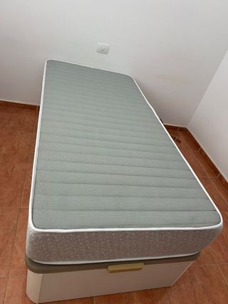 Canapé abatible blanco 90x190 cm