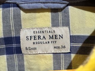 Camisa Sfera Men cuadros azul-amarillo talla S