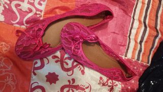 Manoletinas rosa de encaje
