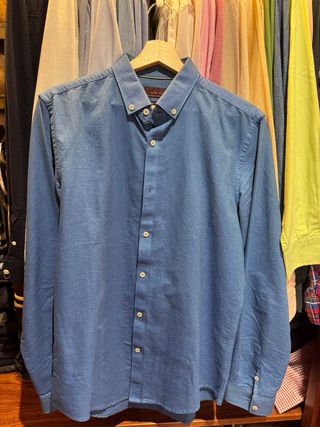 Camisa Zara Man azul talla M - Slim Fit