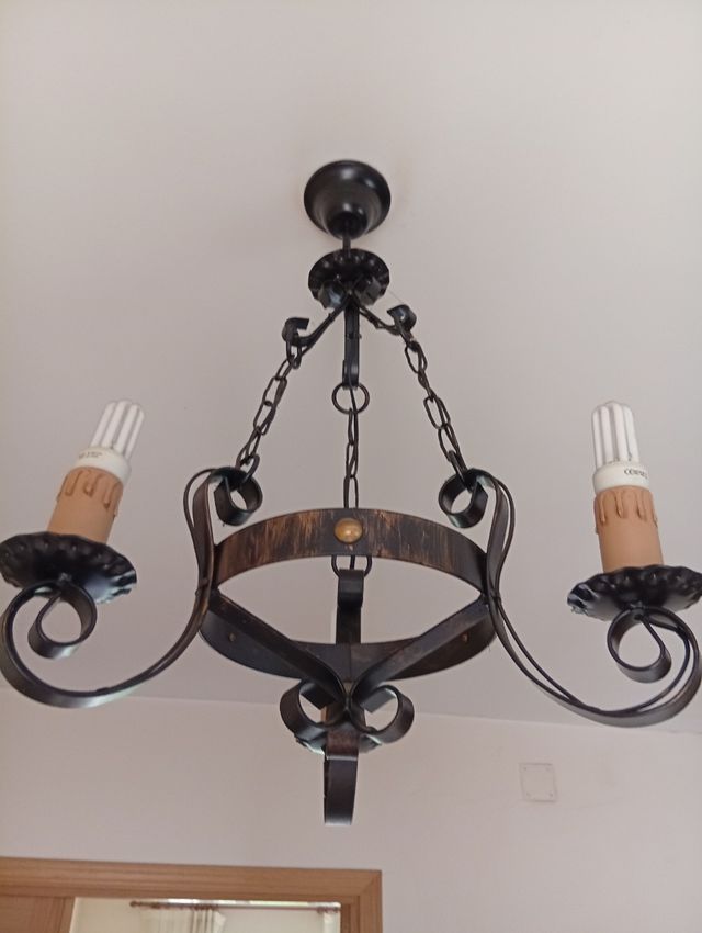  lámparas vintage de metal y cristal