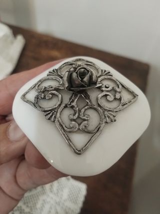 Scatolina Ceramica Argento - Decorata