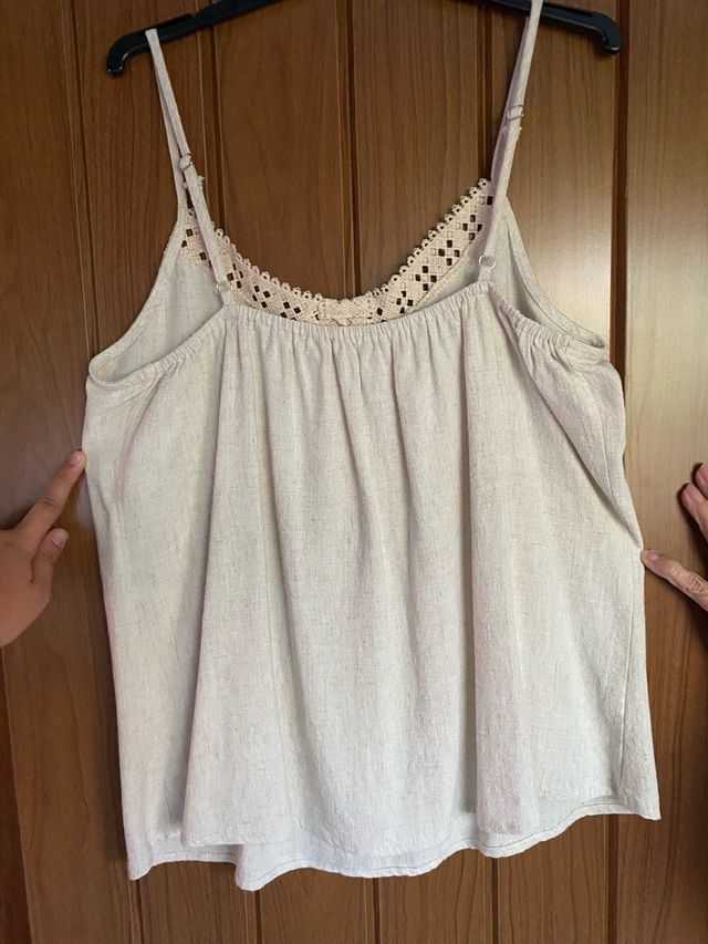 Blusa beige de tirantes