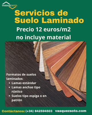 Instalador suelos laminados 12€/m2