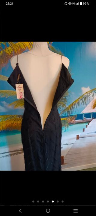 Vestido negro largo fiesta - Talla M