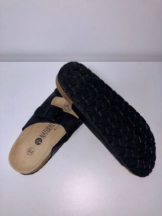 Sandalias LIVERGY negras/marrones plantilla cuero