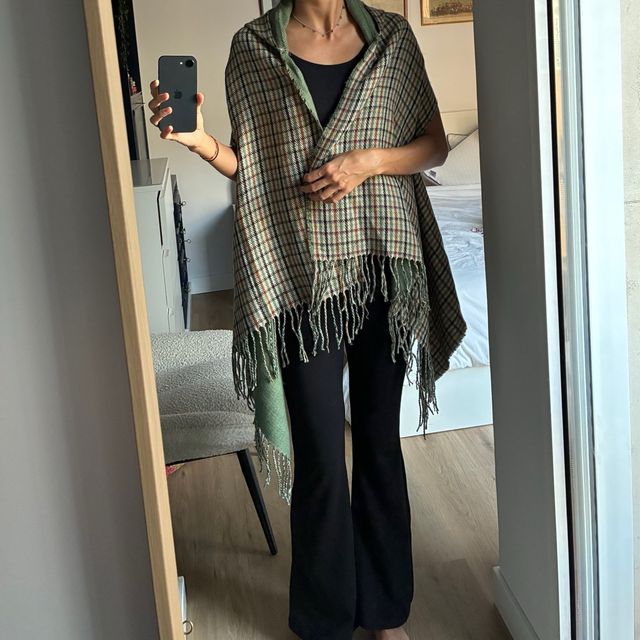 Poncho Sfera cuadros - Talla única