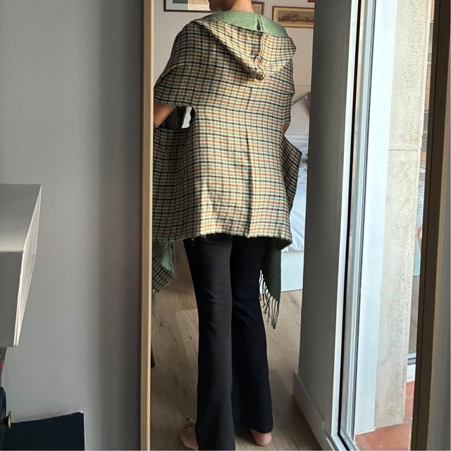 Poncho Sfera cuadros - Talla única