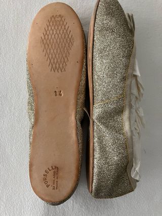Ballerine Porselli glitter argento