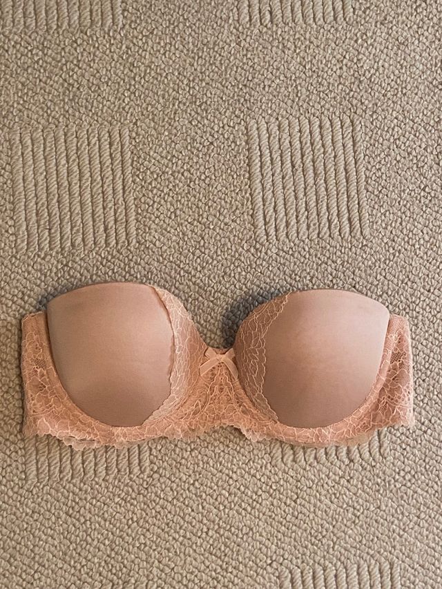 Sujetador bandeau beige - sin tirantes