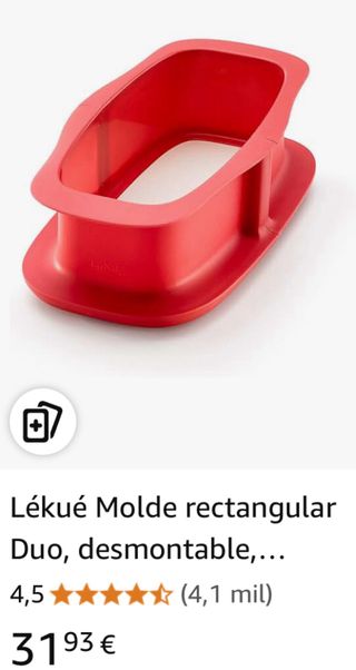 Lékué Molde rectangular Duo silicona rojo