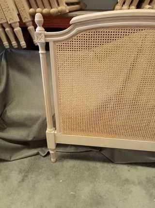 Cabecero mimbre blanco estilo francés