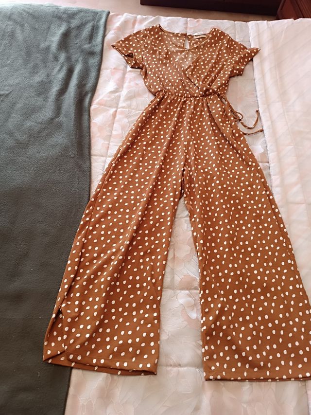 Mono marrón - lunares blancos - Talla S