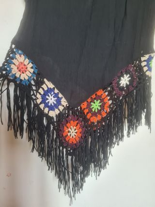 Caftano uncinetto nero | taglia unica