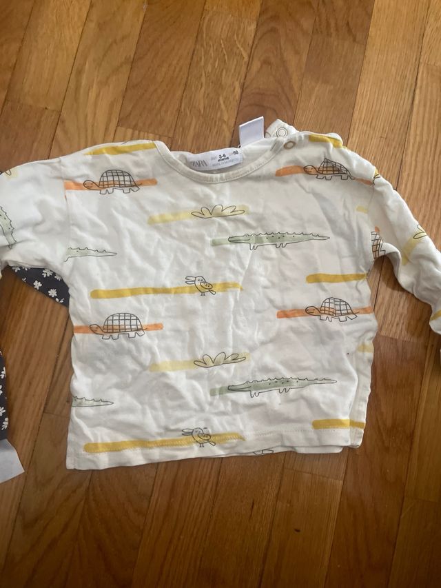 2 Camisetas bebé manga larga 3-6m