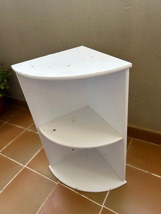 Estantería esquina blanca - 2 baldas * En SEVILLA