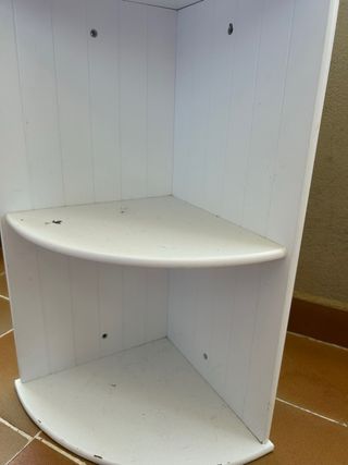 Estantería esquina blanca - 2 baldas * En SEVILLA