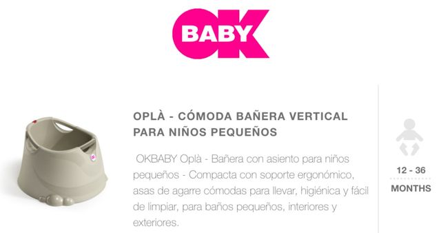 OKBABY Oplá Bañera Bebé - Asiento