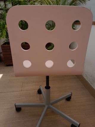 Silla escritorio rosa regulable