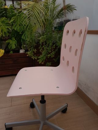 Silla escritorio rosa regulable