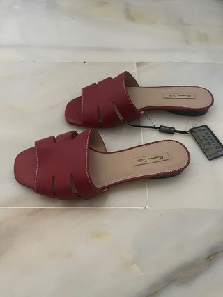 Sandalias Massimo Dutti rojas, talla 37