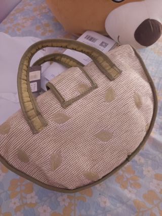 Bolso SHAUSA beige y verde oliva