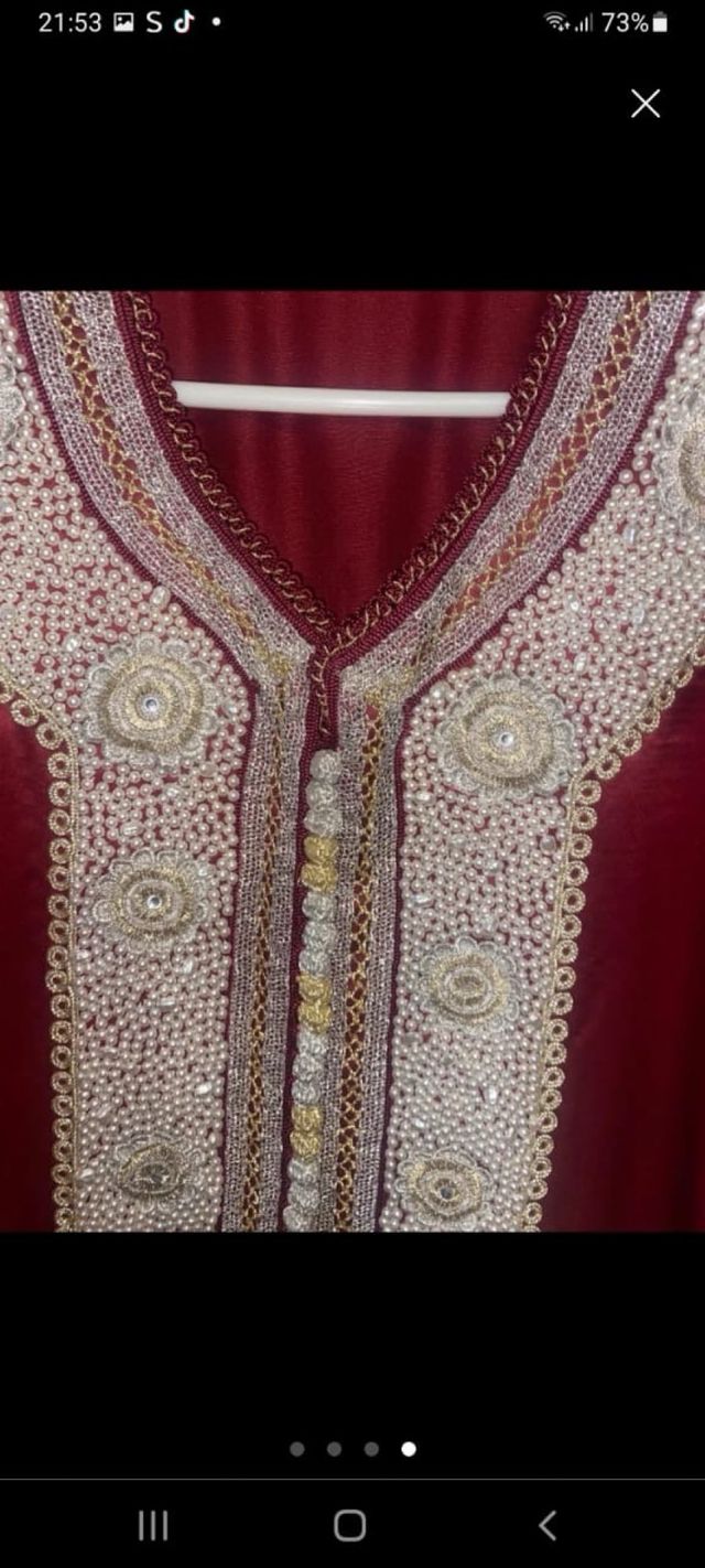 Caftán marroquí rojo anaranjado