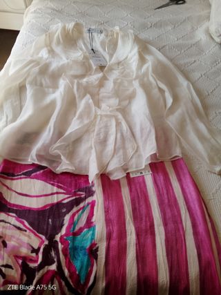 Falda larga Zara estampada nueva con etiqueta.