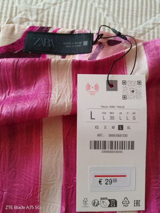 Falda larga Zara estampada nueva con etiqueta.
