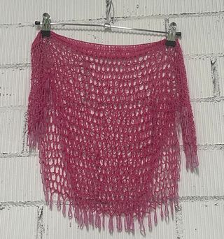 Top crochet cuentas rosa - Talla única