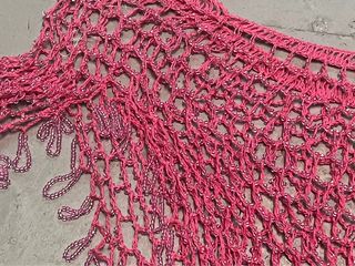 Top crochet cuentas rosa - Talla única