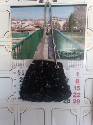 Bolso fiesta negro lentejuelas