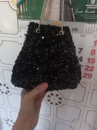 Bolso fiesta negro lentejuelas