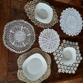 6 Centrini all'uncinetto - Cotone