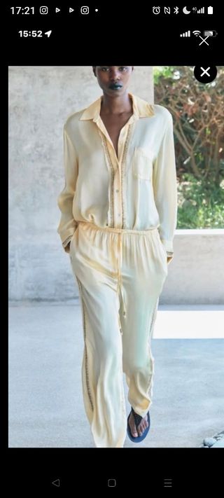 Conjunto satinado Zara S, sin estrenar 