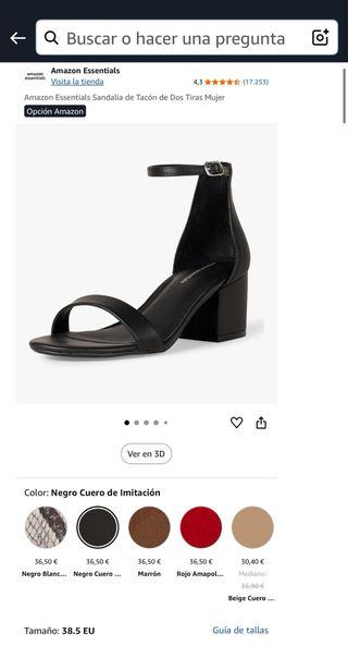 Sandalia de Tacón de Dos Tiras Mujer Nuevas!
