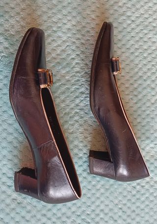 Zapatos Azur azul marino, de piel