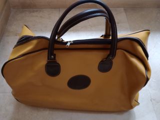 Bolsa viaje marrón-amarilla
