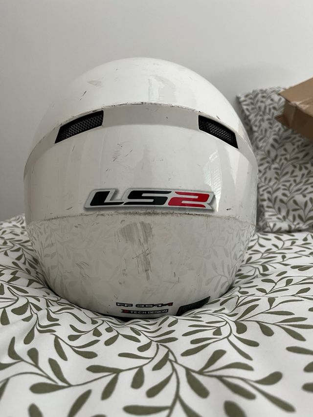 Casco moto LS2 blanco