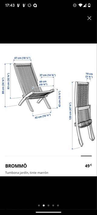 Tumbona IKEA de madera y cuerda (ratán)