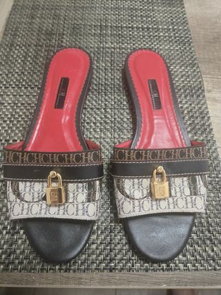 Sandalias Carolina Herrera - Beige y Negro