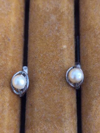 Pendientes plata con perla blanca