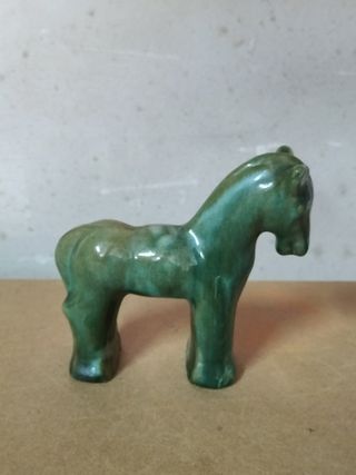 Antiguo Caballo en Cerámica Esmaltada SELLO sf