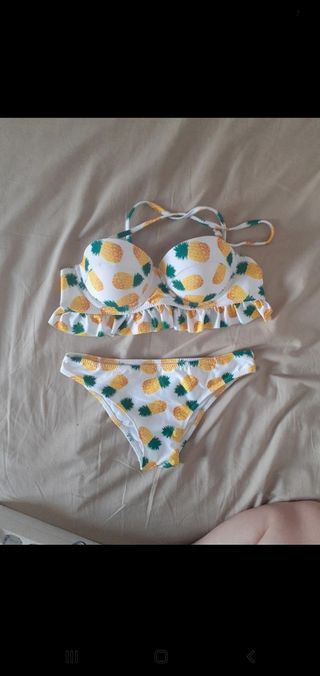 Bikini Shein estampado piñas
