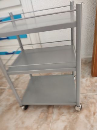 Carrito auxiliar metálico gris